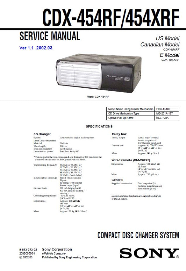 CDX-454RF, CDX-454XRF Ver.1.1